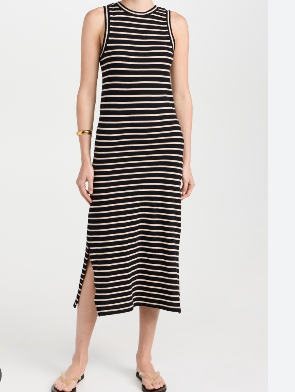 Rails Tank Midi Dress Black Burch Stripe Size Small 100% Cotton Casual Chic